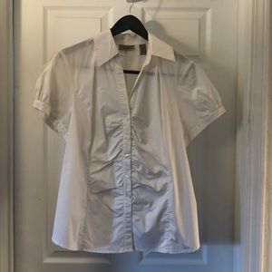 24W i.e. woman White Short Sleeve Button Down